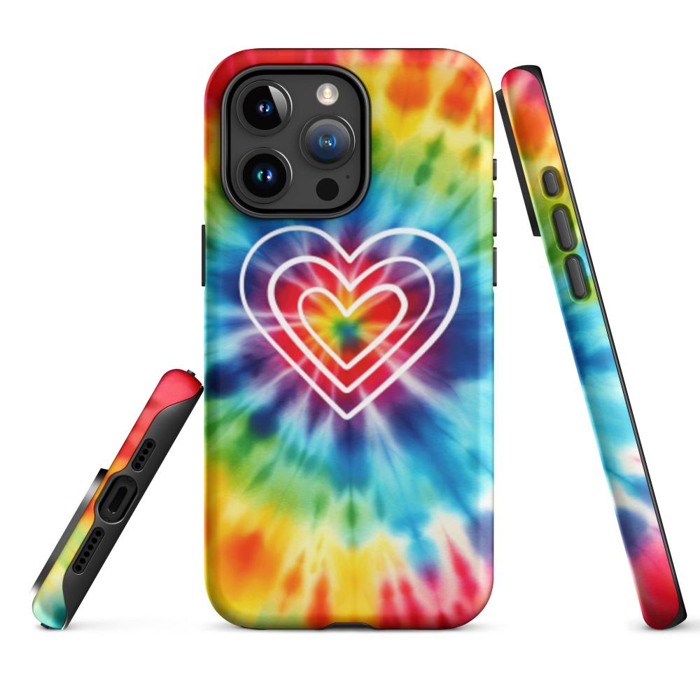 Tie Dye Hearts iPhone 15 Pro Max Tough Case - Matte Finish - https://ascensionemporium.net